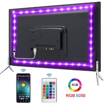 Bluetooth LED Strip Lights Smart SMD 5050 APP Remote Control Flexible Ribbon Diode Lamp Tape TV Backlights Game Room Home Decor