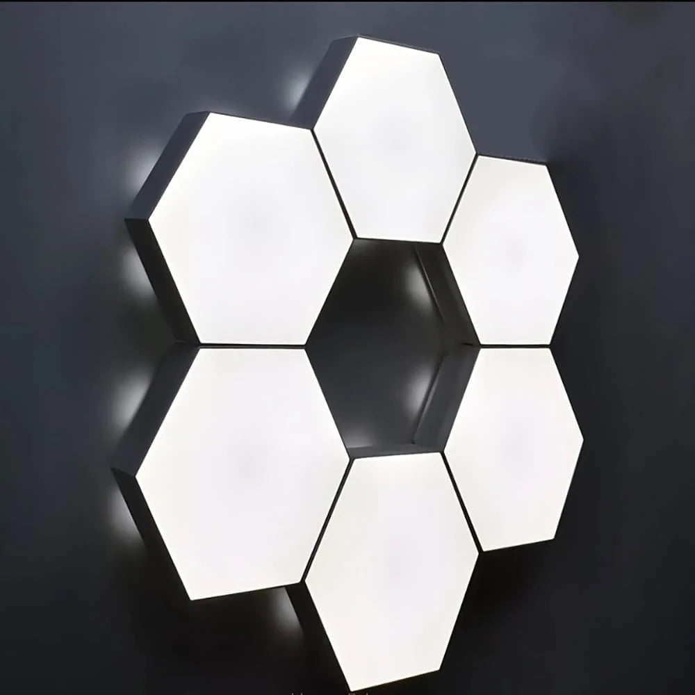 Touch-Controlled Hexagonal LED Wall Lights, Modern Energy-Efficient Neutral White Lighting, DIY Assembly, Wall-Mounted