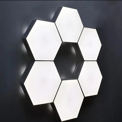 Touch-Controlled Hexagonal LED Wall Lights, Modern Energy-Efficient Neutral White Lighting, DIY Assembly, Wall-Mounted