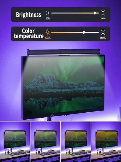 LED Monitor Light Bar Computer Screen Hanging Lights RGB  Atmosphere Table Lamp For Work Study Read Gaming Dimming Lighting 44cm