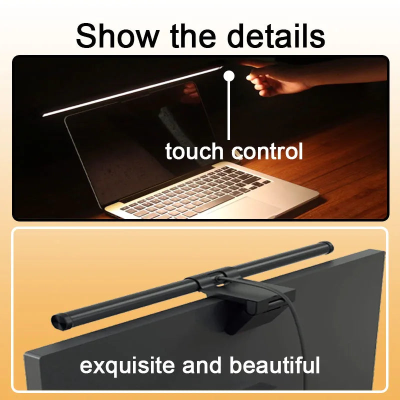 LED Monitor Light Bar Computer Screen Hanging Lights RGB  Atmosphere Table Lamp For Work Study Read Gaming Dimming Lighting 44cm