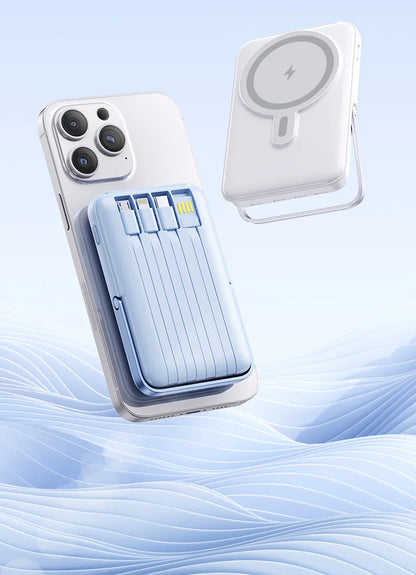 New 200000mAh Magnetic Wireless Power Bank with Phone Holder Portable Charger Fast Charging Battery for IPhone Magsafe PowerBank