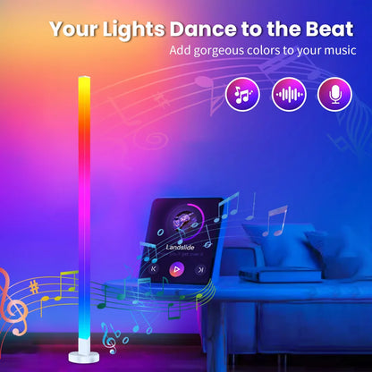 RGB LED Floor Lamp Remote & APP Control Music Sync Corner Lighting Modern Mood Lighting for Bedroom Living Room Gaming decor