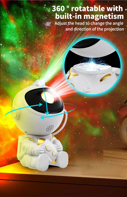 LED Star Galaxies Projector Night Light Astronaut Starry Sky Bedroom Room Decor Children's Gift - LED Atmosphere Creating Lamp